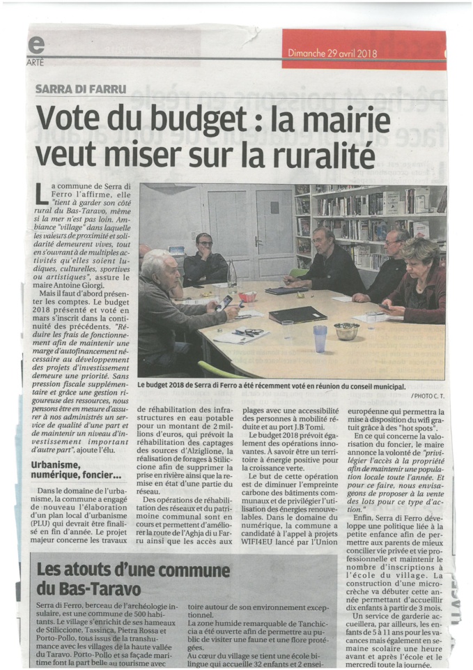 Copie de Corse matin dimanche 29 avril 2018