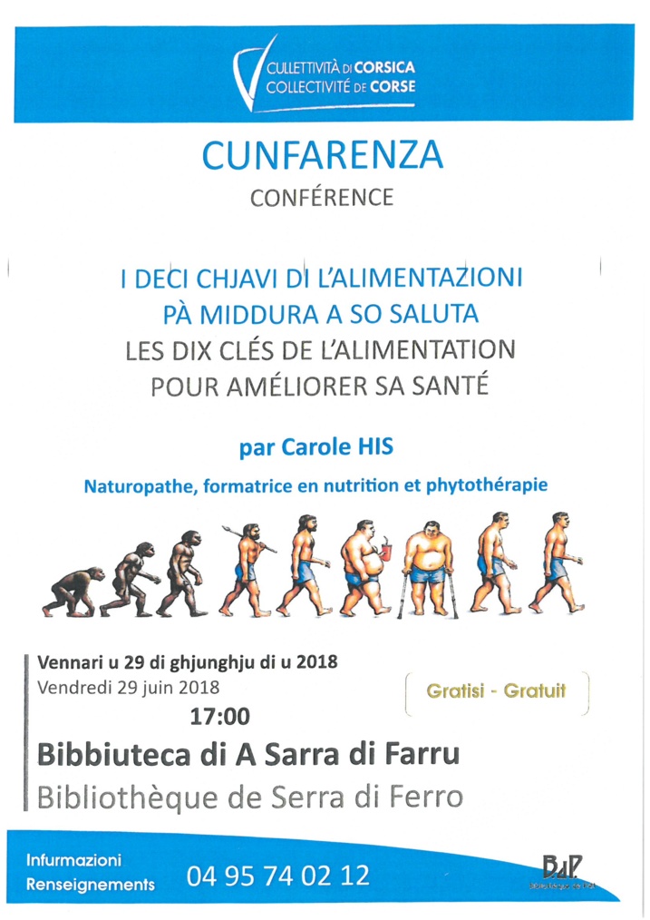 Conférence " les dix clés de l'alimentation "pour améliorer sa santé" par Carole His