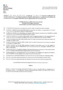 Arrêté 2A-2021-01-08-001 du 08/01 2020 portant modification de l'arrêté préfectorale 2A-2020-07-10-002 du 10/07/2020