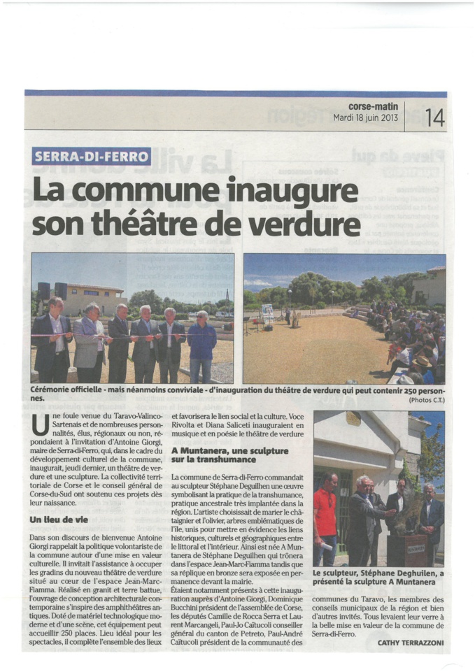 Inauguration du théâtre de verdure