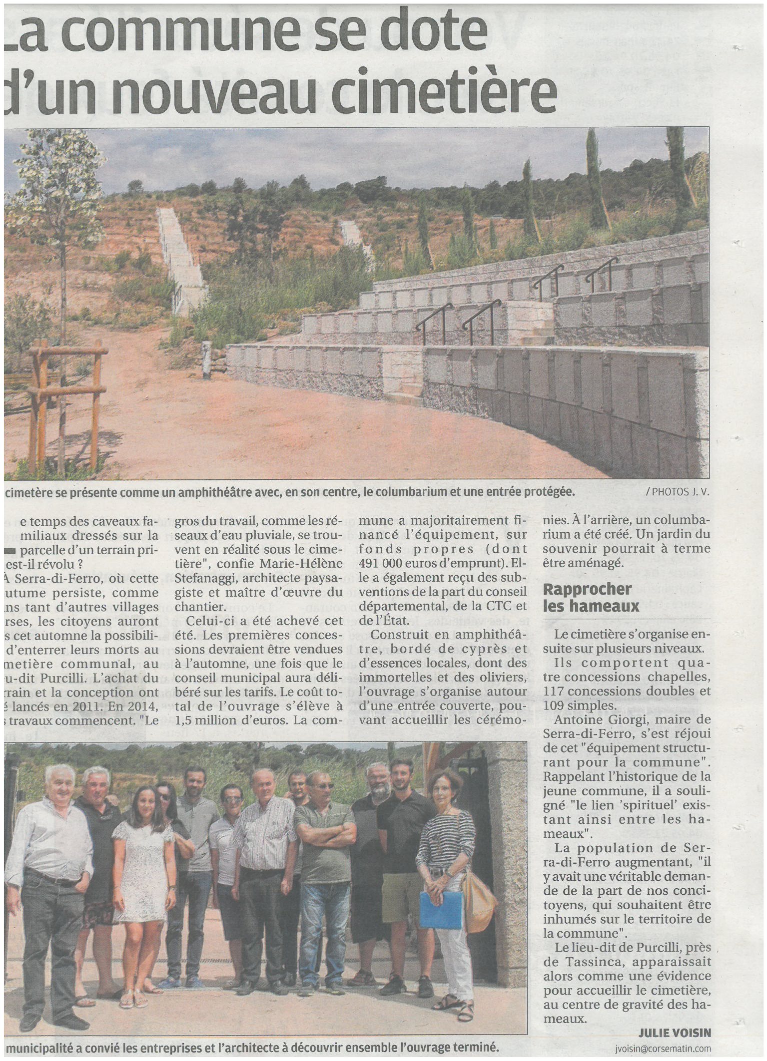 Serra di Ferro se dote d'un cimetière communal